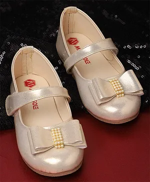 Mine Sole Stone Foil Printed   & Bow Detailed  Bellies - Gold