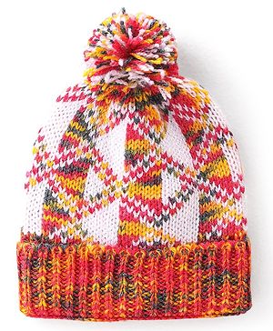 Babyhug Woollen Cap Argyle Design - Multicolour