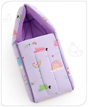 Babyhug Cotton Sleeping Bag Whale Print- Lilac