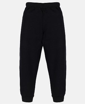 Kiddopanti Solid Fleece Track Pant - Jet Black