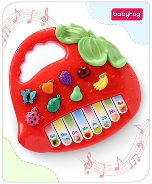 Babyhug Strawberry Musical Piano Keyboard- Red