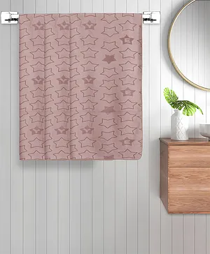 FABINALIV Set of 3 Cotton Kids Bath Towels (110X60 cm) Geometric - Beige
