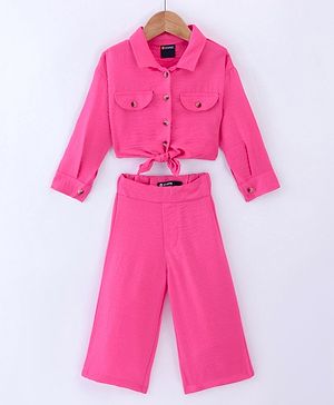 Vitamins Full Sleeves Solid Color Shirt & Legging Set - Pink