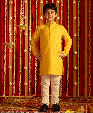 Black Chikankari Kurta with White Patiala Pants – Lagorii Kids