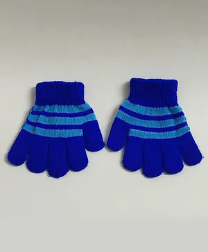 Kid-O-World PinRugby StripedGloves - Dark Blue