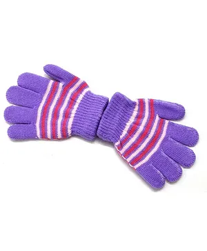 Kid-O-World PinRugby StripedGloves - Purple
