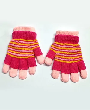 Kid-O-World Double Striped Gloves - Pink
