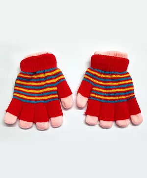 Kid-O-World Double Striped Gloves - Red