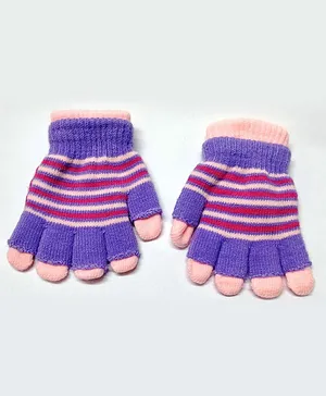 Kid-O-World Double Striped Gloves - Purple