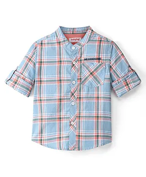 Babyhug Cotton Woven Full Sleeves Checks Shirt - Blue