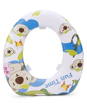 Babyhug Soft Cushioned Baby Potty Seat Fun Time Print - White Blue