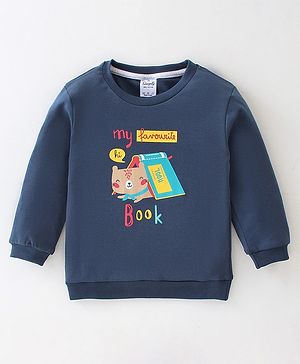 Simply Sinker Full Sleeves T-Shirt Books Printed - Navy Blue