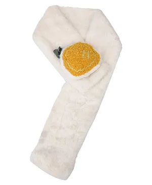 Kid-O-World Fruit Applique Detailed  Muffler -  White
