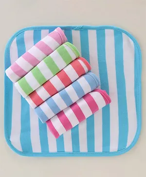 Pink Rabbit Terry Striped Hand & Face Towels  25 x 25 cm - Multicolour