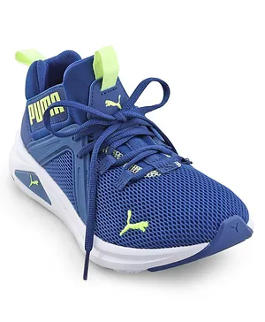 PUMA Lace Up Sports Shoes with Logo Print - Blue