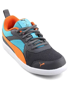 PUMA Casual Shoes with Lace Up Closure -Vibrant Orange & Blue