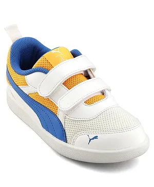 PUMA Slip On Casual Shoes with Velcro Closure - Marshmallow Victoria Blue & Tangerine