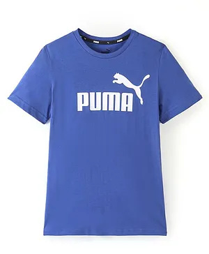 PUMA Cotton Knit Half Sleeves ESS Logo Tee - Blue