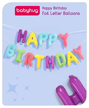 Babyhug Happy Birthday Foil Letter Balloons - Multicolour