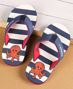 Cute Walk by Babyhug Casual Slip On Flip Flops with Striped & Octopus Print  - Blue - EU 30 Blue