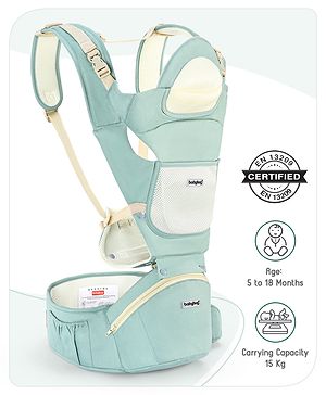 Babyhug Delight Cotton Hip Seat Cum Baby Carrier- Green Babyhug Delight Cotton Hip Seat Cum Baby Carrier- Green