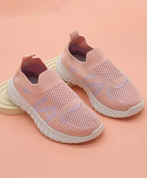 FEETWELL SHOES Abstract Mesh Detailed Slip On Shoes - Pink