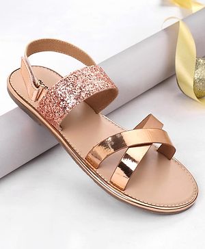 Pine Kids Sandals with Velcro Closure- Golden