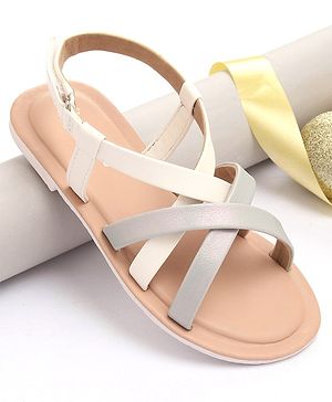 Pine Kids Sandals with Velcro Closure- Silver