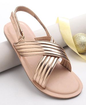 Pine Kids Sandals with Velcro Closure- Peach