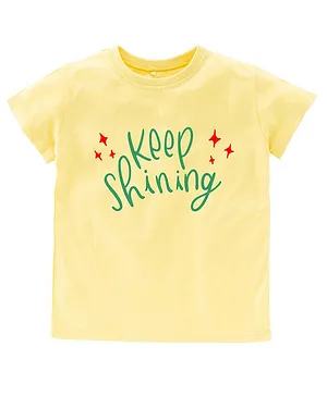 Kadam Baby Diwali Theme Half Sleeves Keep Shining Text Printed Tee - Yellow