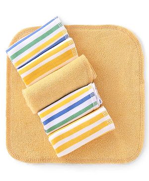 Babyhug Striped Wash Cloths Pack of 6- Multicolor