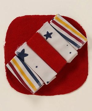 Babyhug Striped Wash Cloths Pack of 6- Multicolor