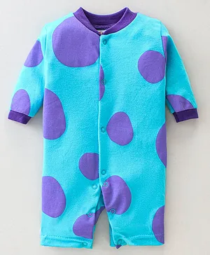 Kidi Wav Full Sleeves All Over Abstract Dots Printed Romper - Blue
