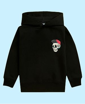 NUSYL Unisex Full Sleeves  Skull Printed  Sweatshirt  - Black