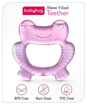 Babyhug Water Filled Frog Shape Teether -Pink