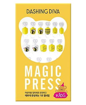 DASHING DIVA Magicpress Honeybee Press On Nails Artificial Nails Lightweight Manicure(Kids)