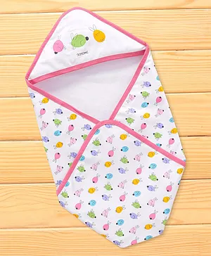 Doreme Interlock Cotton Towel & Wrapper Sweet Summer Print L 82 x B 82 cm - Pink