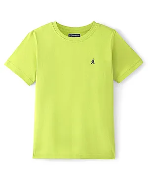 Pine Kids 100 % Cotton Half Sleeves Round Neck T-Shirt - Lime Green