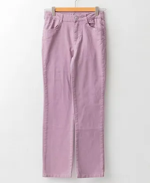 LC Waikiki  100% Cotton Solid Trousers Jeans - Lilac