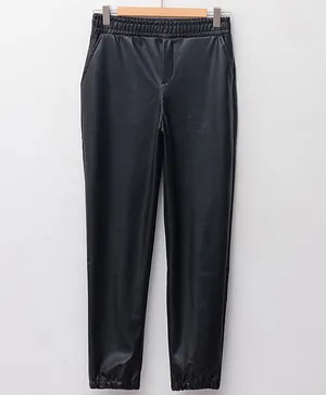 LC Waikiki  Leather Solid Trouser Pant - Black