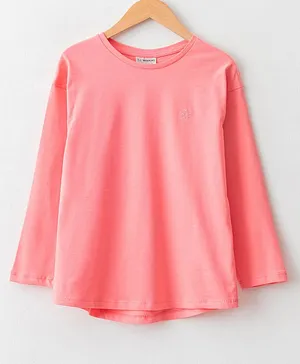 LC Waikiki Full Sleeves Placement Good Time Embroidered Tee - Pink