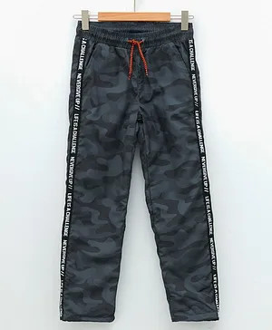 LC Waikiki Side Tape Embellished  Camouflage Printed Fleece Lined Trouser  - Anthracite Blue