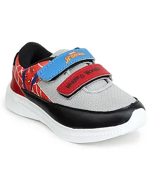 Toothless Marvel Featuring Spider Man Printed Sports Shoes - Grey Maroon