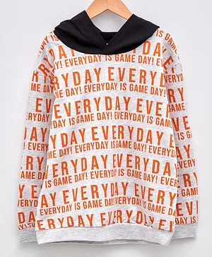 LC Waikiki Full Sleeves Seamless Everyday Text Band Printed Cotton Hooded Sweatshirt - Orange