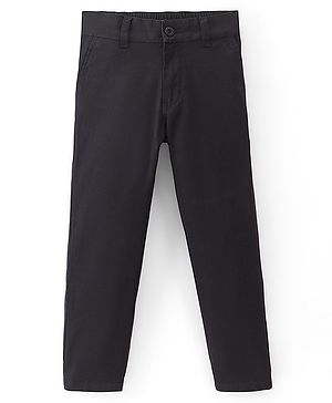 Pine Kids Cotton Elastane Full Length Adjustable Elastic Trouser - Black