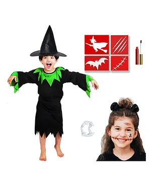 Sarvda Halloween Theme Unisex Witch & Wizard Costume Set - Black