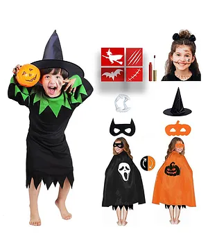 Sarvda Halloween Theme Unisex Witch & Wizard Costume Set  - Black