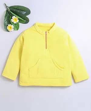 Nino Bambino 100% Polyester Full Sleeves Solid Sweatshirt  - Yellow