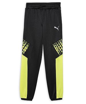 PUMA Placement Brand Name Printed Lounge and Track Pants - Black