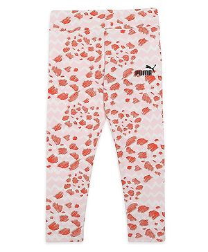 PUMA Abstract & Placement Brand Name Printed  Tights - Frosty Pink